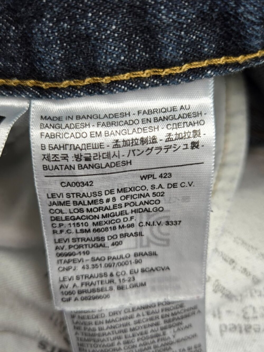 Levi's 514 Jeans Slim Straight Leg Zip Fly Dark Wash 100% Cotton Men's Sz 36X34 - Picture 9 of 13